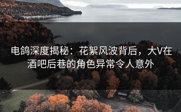 电鸽深度揭秘：花絮风波背后，大V在酒吧后巷的角色异常令人意外