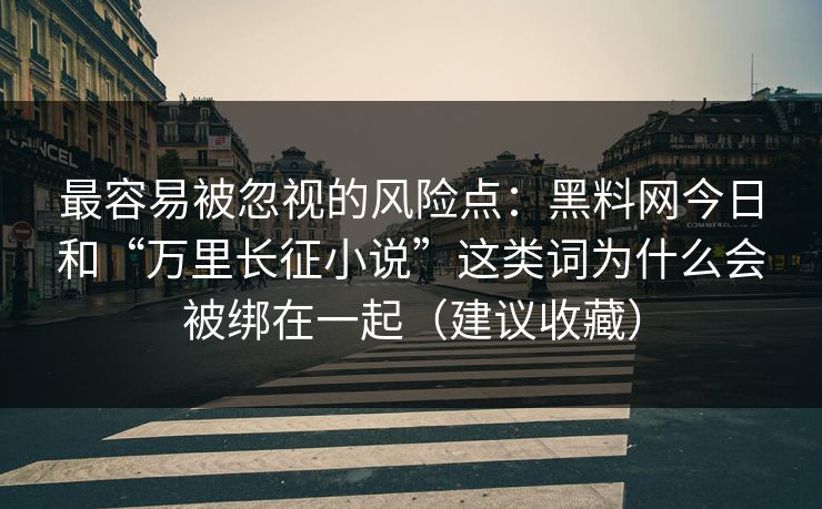 最容易被忽视的风险点:黑料网今日和“万里长征小说”这类词为什么会被绑在一起(建议收藏)